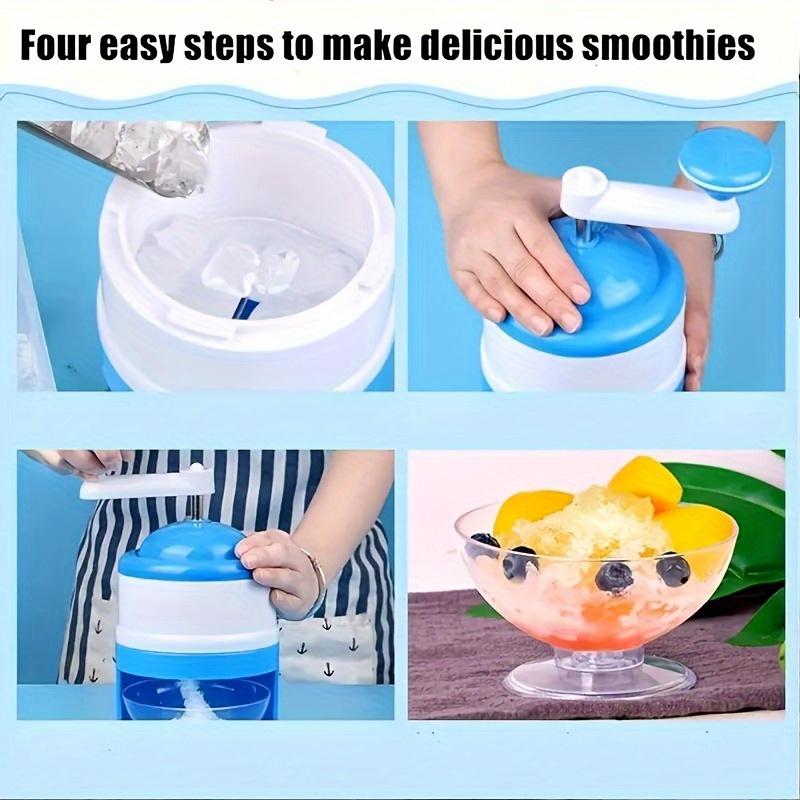 Portable Hand Crank Snow Cone Machine Manual Shaved Ice Maker Perfect for Summer Parties and Slushy Making Kitchen Tools