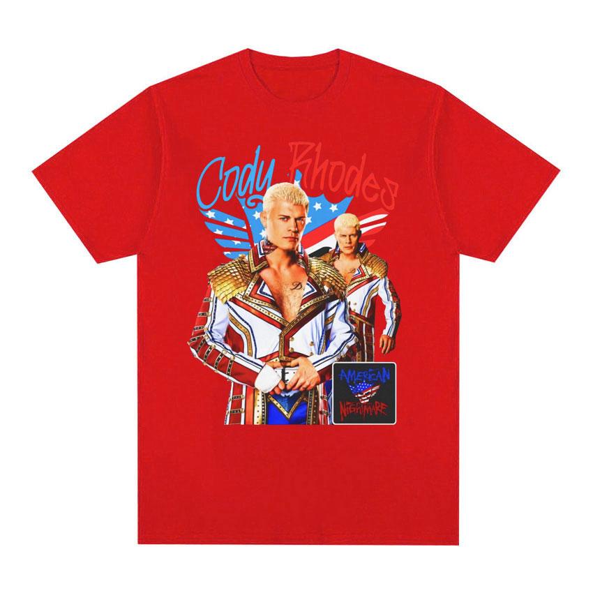 Funny Cody Rhodes The American Nightmare T Shirt Unisex Women Pure Cotton Wrestling Finished Story Vintage Tee Shirt Summer Clothes S