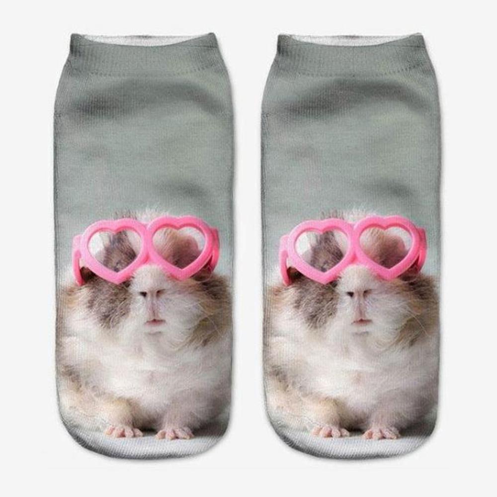 New Fashion 3D Printed Mouse Totoro Socks Funny Kawaii Women Cute Animal Fitness Hamster Sokken Dropship