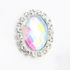 20x24mm Oval Acrylic Rhinestone Flatback Buttons for Handmade Jewelry and DIY Clothing Accessories