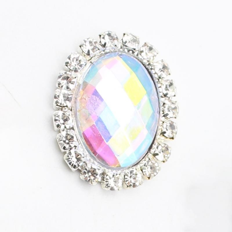 20x24mm Oval Acrylic Rhinestone Flatback Buttons for Handmade Jewelry and DIY Clothing Accessories