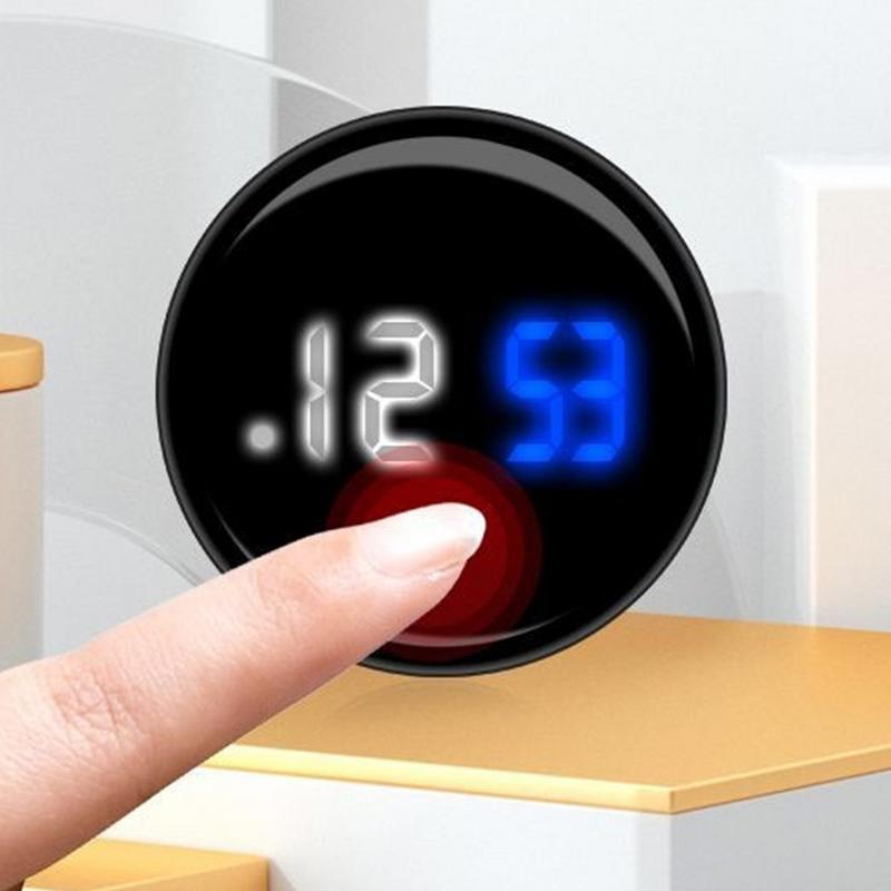 Tiny Digital Clock Waterproof Stick On Dashboard Clock Car Interior Decoration Car Cool Decoration Metal Alloy Car Accessories