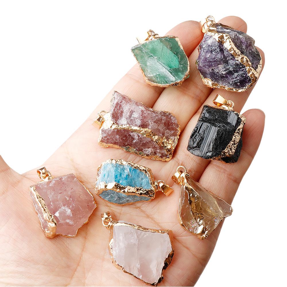 Women Necklace Natural Stone Irregular Pendant Charms For Elegant Women Love Romantic Gift Chains 45+5 Cm