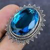 Indicolite Tourmaline Gemstone Handmade 925 Sterling Silver Ring Size 7 h2F43