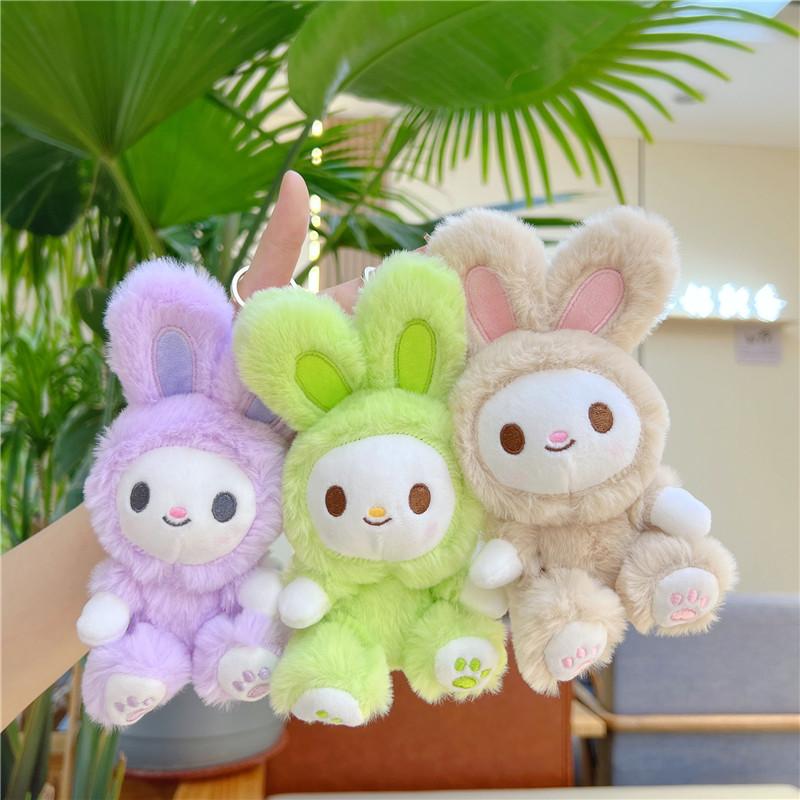 Animal Rabbit Key Ring Cute Plush Toy Stuffed Doll Bunny Keychain Bag Pendant Women Girl Birthyday Gift
