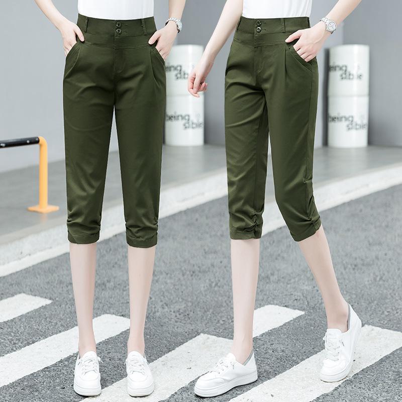 Fashion Loose Drape Seven Points Casual Harlan Pants Women's 1116 High Waist Thin Versatile Breathable Narrow Version Radish Pants