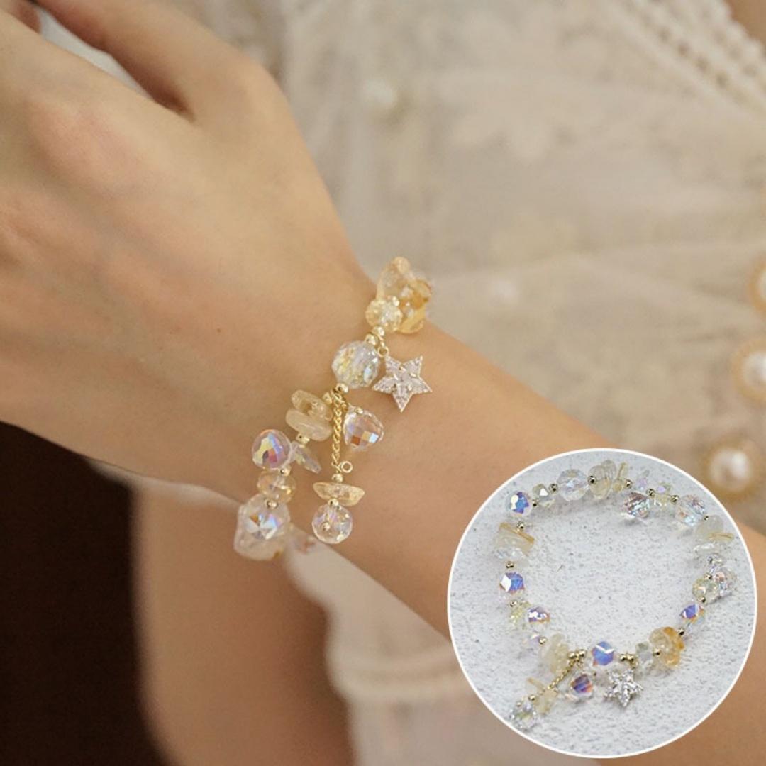 

Women Jewelry Bracelet Adjustable Crystal Beaded Bracelet Zircon Pendant Bracelet Comfortable For Anniversaries Birthdays Casual шампанського