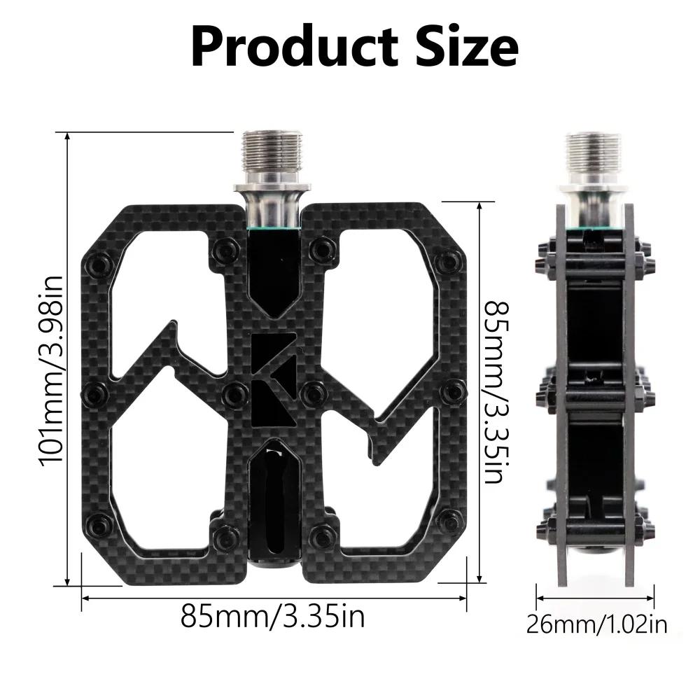Carbon Fiber Pedal Ultralight MTB Titanium Shaft 3 Bearings Road Bike Pedal Anti Slip Racing Pedal