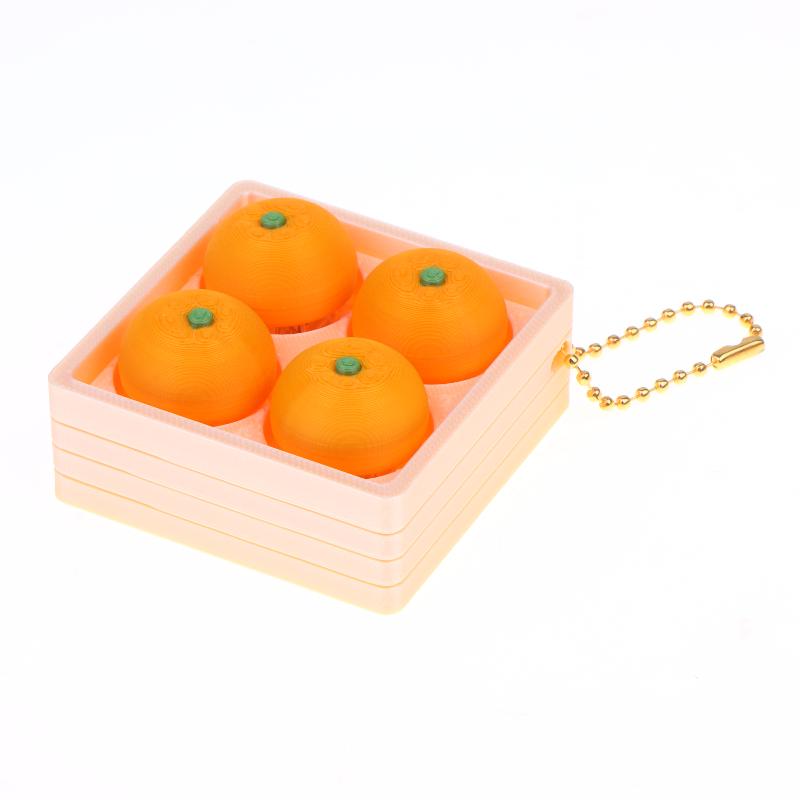 Creative Cute Fruit 2/4-Square Button Keychain Kids Portable Stress Relief Toy Charm Couple Bag Ornament