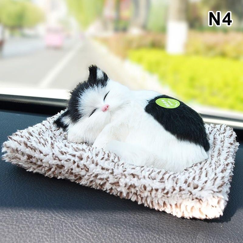 Kawaii Simulation Sleeping Cat Stuffed Animals Display Mold Portable Fake Cat Kittens Doll Ornaments Decoration Kids Plush Toys