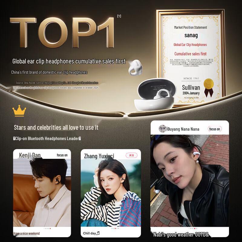 

SANAG Z50SProMax Bone Conduction Clip-On Bluetooth Headset