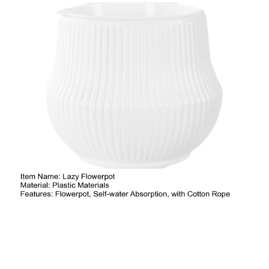 Automatic Water-absorbing Flowerpot with Vertical Grain Texture White Nordic Style Flower Pot for Home Decor