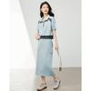 Women's Casual Workwear Skirt Set with Lapel Collar