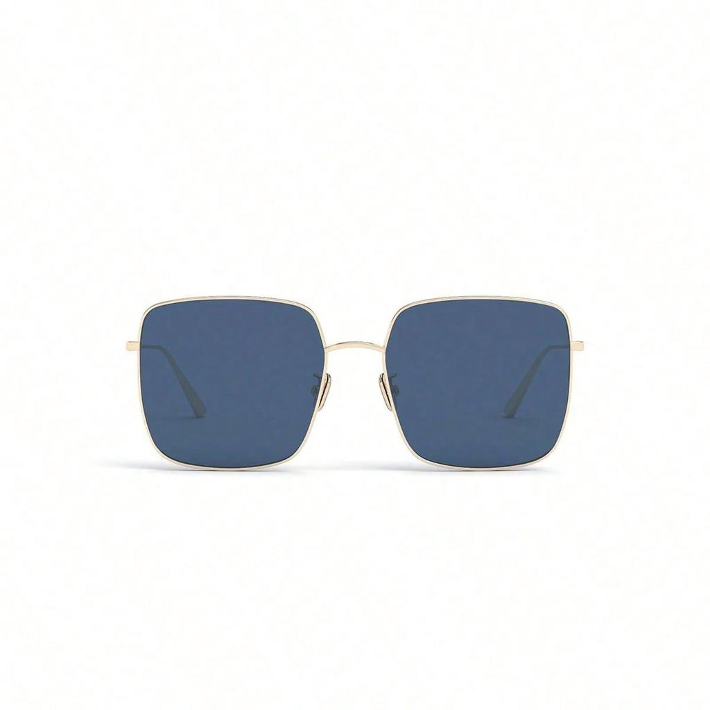 Dior Stellaire SU-B0B0 Gold Square Sunglasses with Blue Lenses