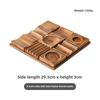 Japanese Wooden Snack Tray 9-Compartment Dessert Platter Specialty Plates for Mooncakes and Pastries Restaurant Tableware Set