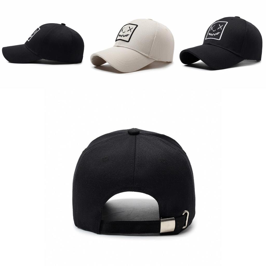 Baseball Cap With Embroidered Face Expression For Sun Protection And Trendy Style For Men And Women
