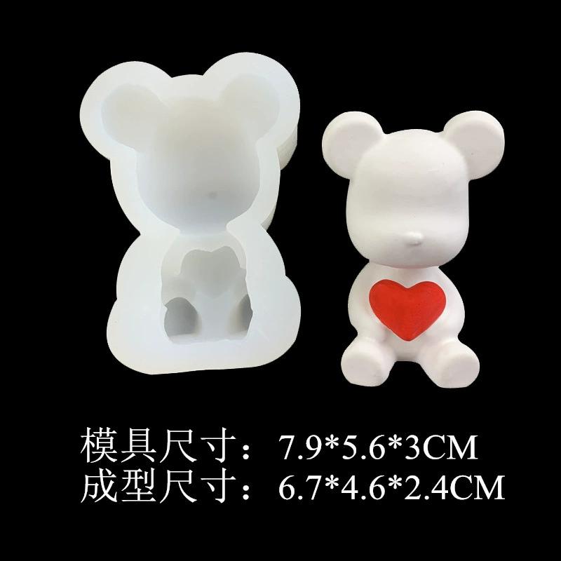 

Bear Hug Love Candle Silicone Mold Cute Bear Pet Candle Making Supplies Handmade Soap Paste Resin Mold Home Decoration Gifts