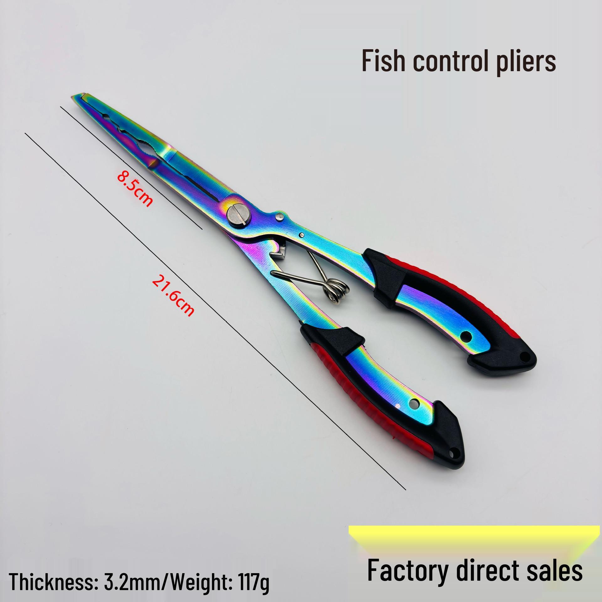 Titanium Dual-Color Multi-Functional Lure Pliers with Eagle Beak Design and Line Cutter красный
