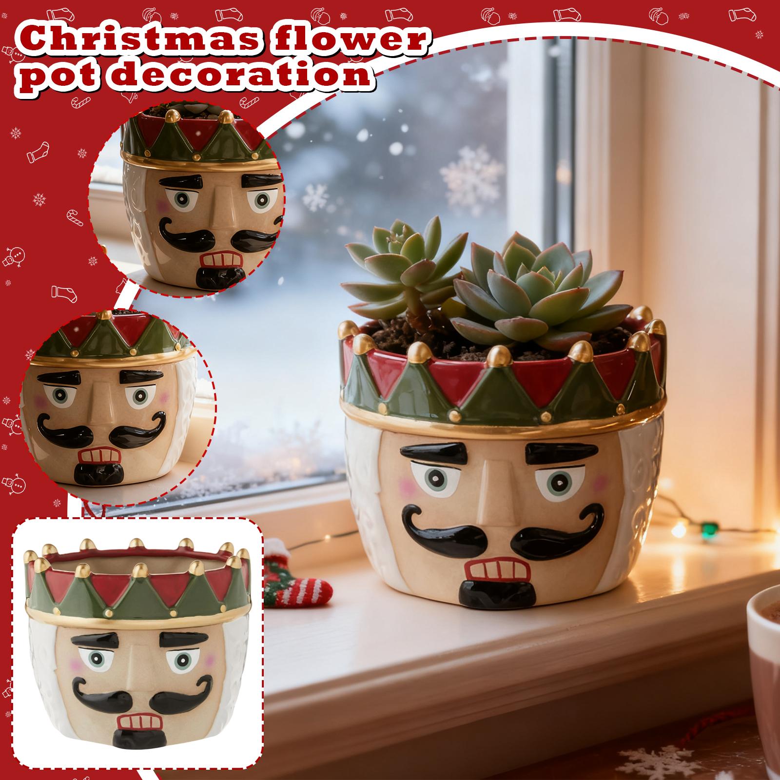 

Resin Nutcracker Decorative Pot Christmas Decoration, Multicolor, 3.75in One Size