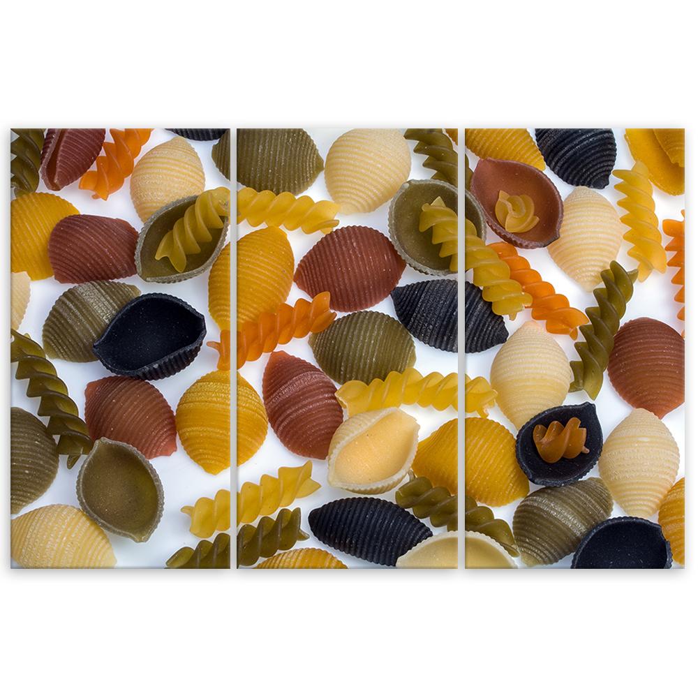 Three Piece Picture Canvas Print Pasta Food