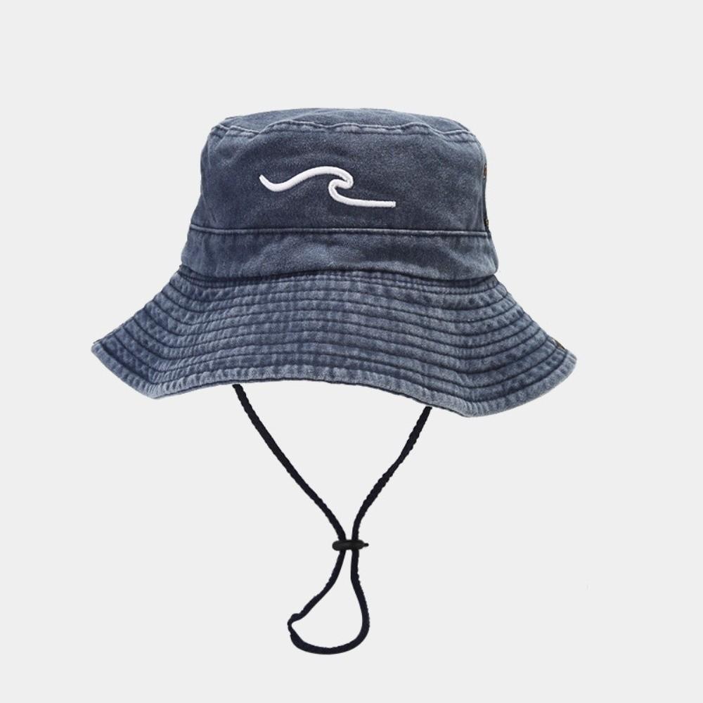 Cotton Bucket Hat Breathable Sunshade Design Sun Cap Sunscreen Protection Embroidered Pattern Fisherman Hat Camping Activities