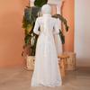 Women Lace Dress Ecru Off White Islamic Muslim Belted Hijab Clothing Modern Wedding Wedding Circumcision Mother After Party