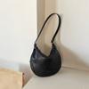 Niche Plant Tanned Soft Sheepskin Saddle Bag Minimalist Style Half Round Shoulder Bag Women's Vintage Genuine Leather Crossbody Bag