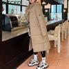 BITCED Long-Length Over-the-Knee Hooded Cotton Coat for Women Winter Oversized Cotton Jacket Thickened Warm Bread-Style Padded Coat