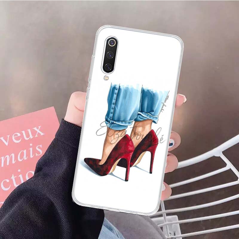 Red High Heel Shoes Soft Phone Case For Xiaomi Redmi Note 15 14 14S 13 12 Pro Plus 12S 11 11S 11E 10 10S 11T 5G Fundas Coque Red