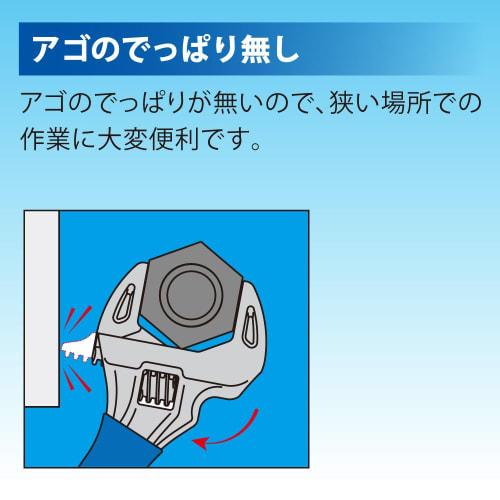 TOP Industrial (TOP) Short Eco Wide Adjustable Wrench HY-30S, Thin and Lightweight, Opening 8-30mm, Made in Tsubame-Sanjo, Japan, Sealed Package