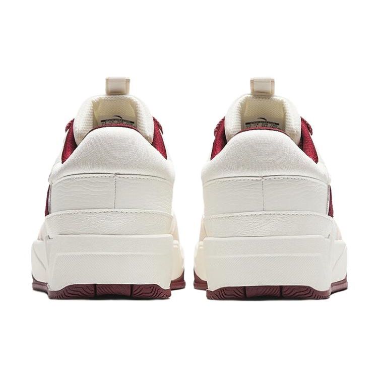 Anta C37 Series Synthetic Leather Thick Sole Height Increasing Non-Slip Wear-Resistant Low-Top Sneakers Women sneakers White Red Gray 922338003-4