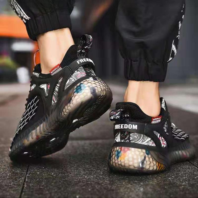Fashion Men Casual Shoes Running Shoe Fashion Mesh Vulcanized Shoes Men Lightweight Breathable Outdoor Walking Sneakers Lace Up Shoes