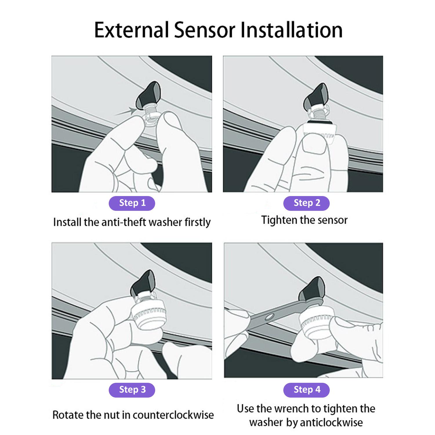 

Motorcycle Tire Pressure Monitoring System Wireless High Accuracy Water Resistant Tire Pressure Monitoring Alarm System with 2 External Sensors for Mo