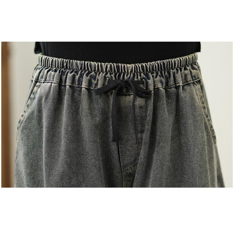 DIMANAF 2025 Plus Size Women Jeans New Long Pants Loose Denim Trousers Big Size Casual Embroidery Floral Autumn
