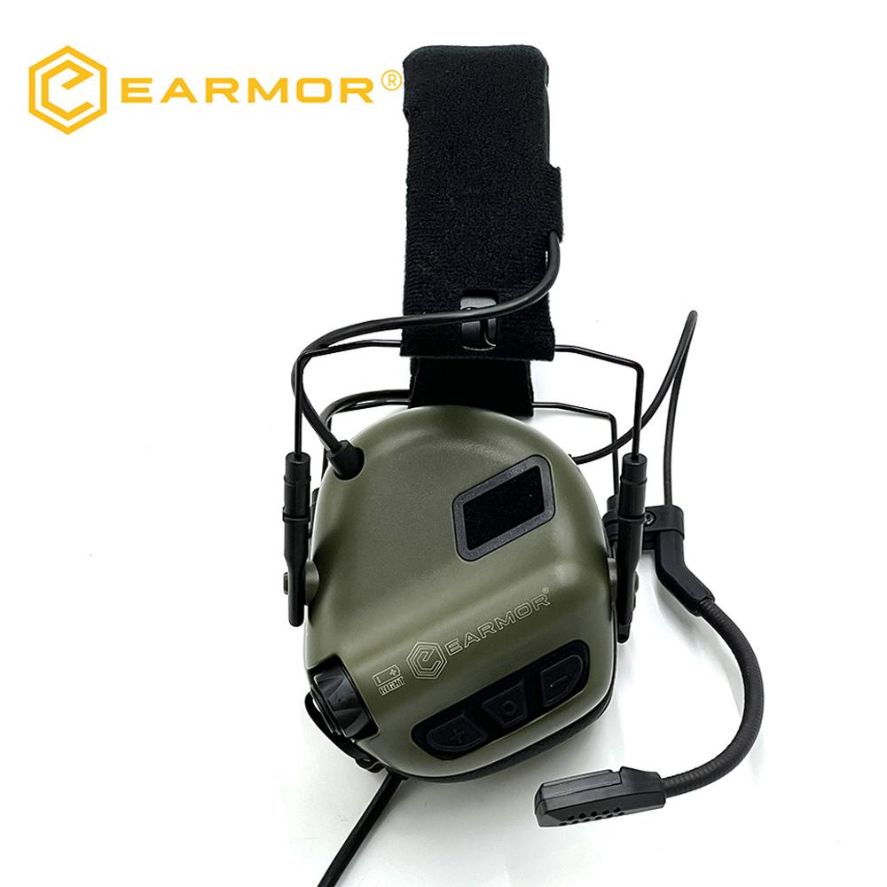 NEW EARMOR M11 SE Tactical Headset Anti Noise Headphones Communication Shooting Earmuff with EARMOR M11 PTT Adapter for Kenwood