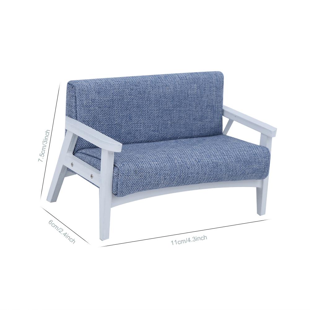 1:12    Ature   Toy Furniture Model Japanese Wooden Armchair Fabric Sofa