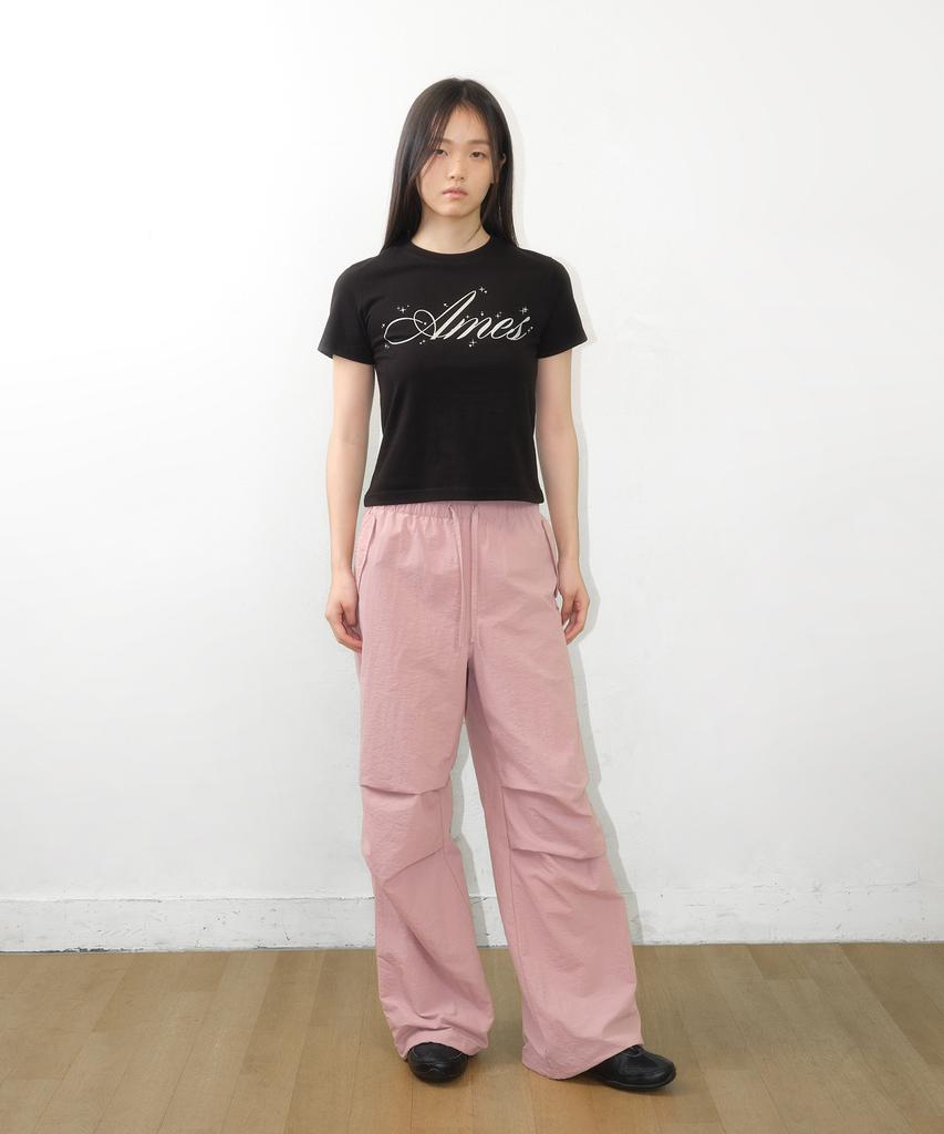 AMES-WORLDWIDE Nylon Wide Pants Pink