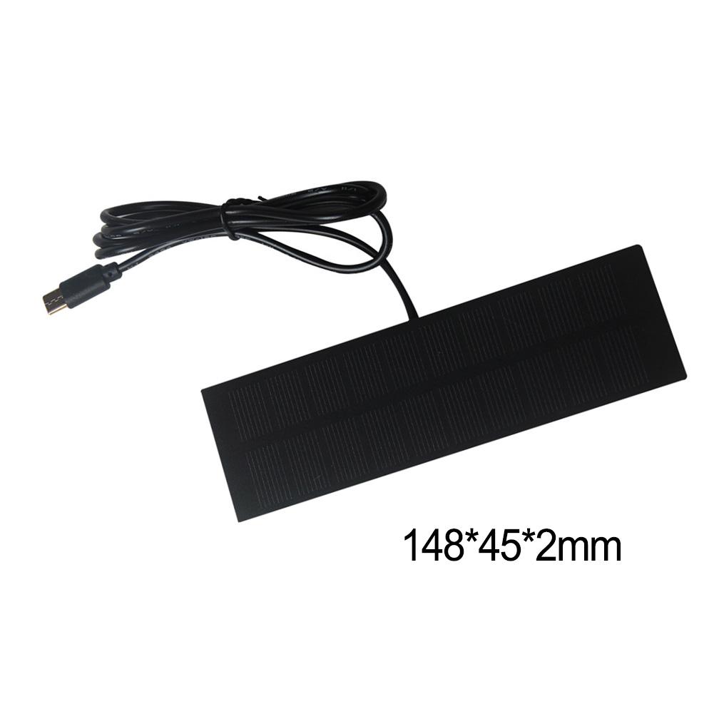 1W 5V Solar Charging Panel with Type-C Output, Weatherproof for Outdoor Camping, Phone and Battery Charger (148*45*2mm)