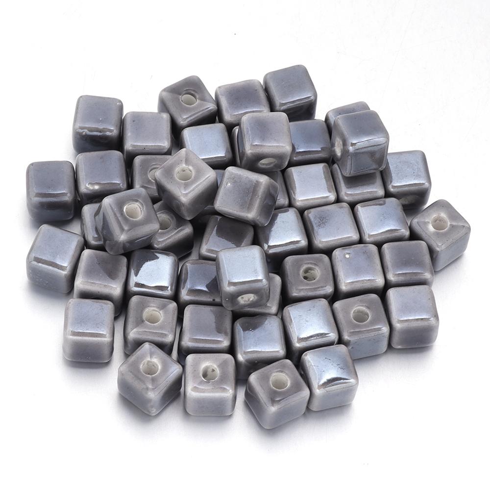 10pcs/lot Square Beads Ceramic Beads Colorful Cube Loose Beads Spacer Beads For Jewelry Making DIY Necklace Bracelet Accessories