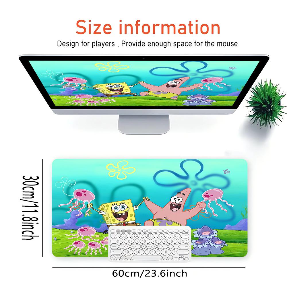 Spongebob Patrick'S Adventure Large Gaming Mouse Pad Nonslip Rubber Base Waterproof Desk Mat For Office Pc Laptop