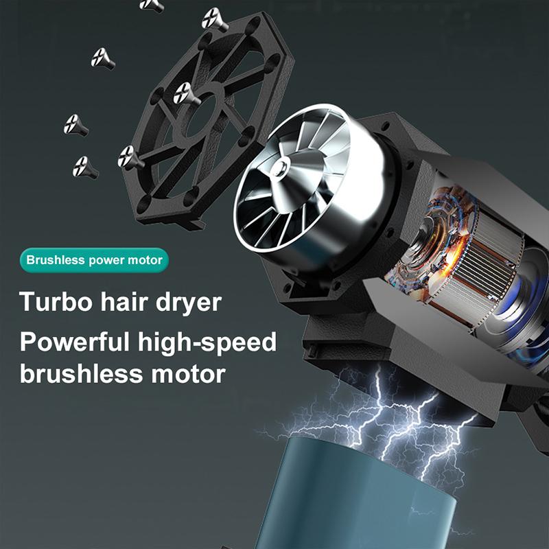 200000RPM Powerful Air Violent Fan Portable Dust Cleaner Type C Charging Strong Wind 52m/s Brushless Turbo Jet Blower 2025