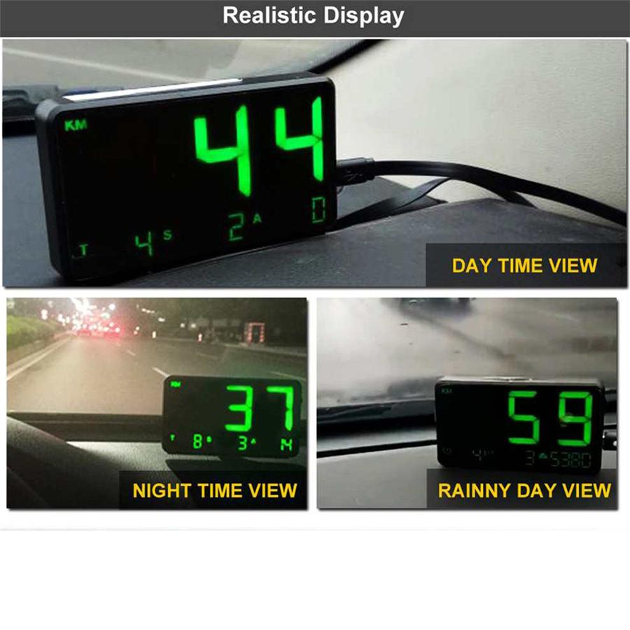 Universal Auto Bike 4.5" Digital GPS HUD Speedometer Dual Mode Display KM/h MPH