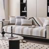 Modern Striped Sofa Cushion Four Seasons Universal Non-Slip Leather Sofa Cover High Sense Cushion Cover Cloth