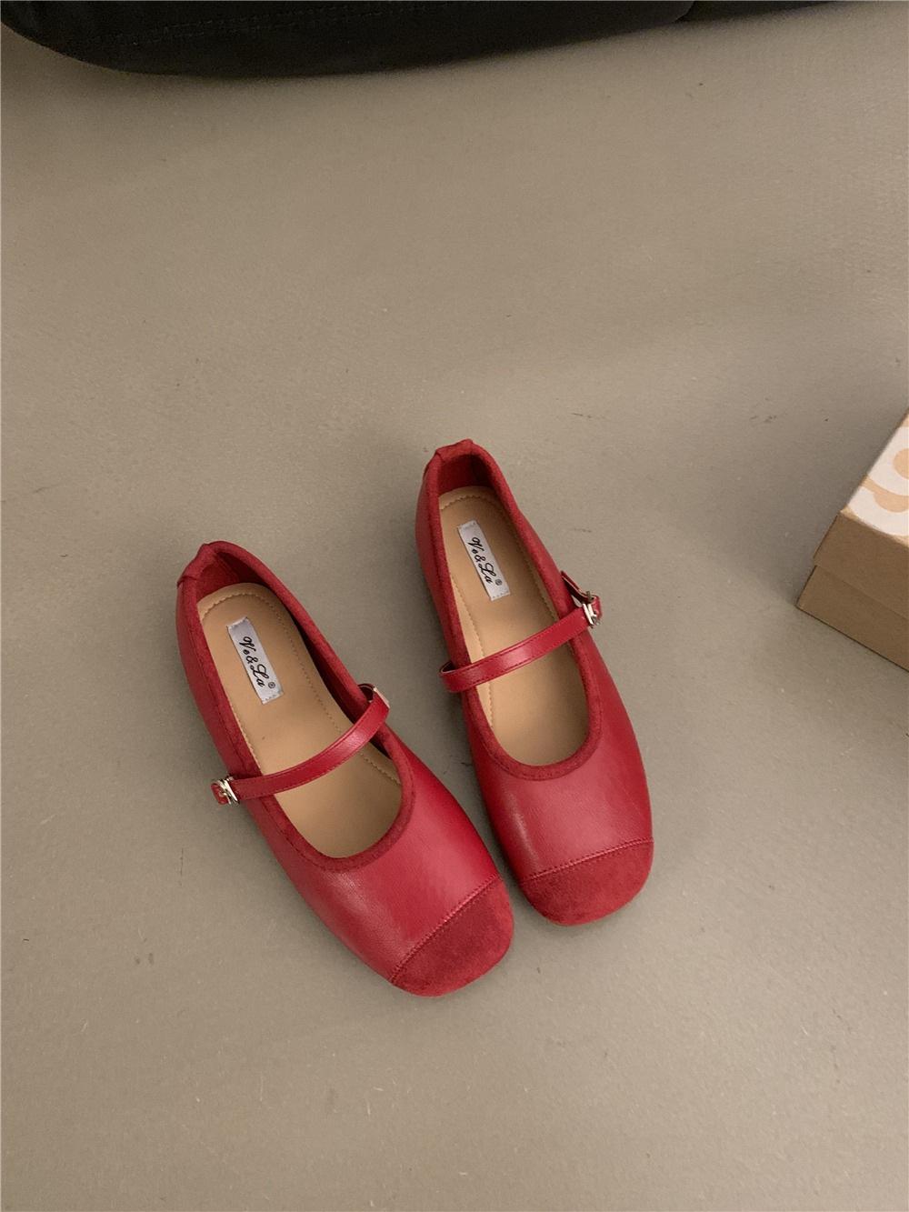 

Сяосянфэн серебряные новые китайские туфли-одиночки французские ретро туфли Мэри Джейн туфли на плоской подошве балетки весна лето вечерние женские туфли 40 красный