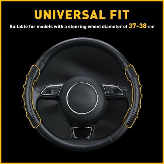 2x Fibre de Carbone Voiture Auto Volant Booster Couverture Antidérapante Universelle