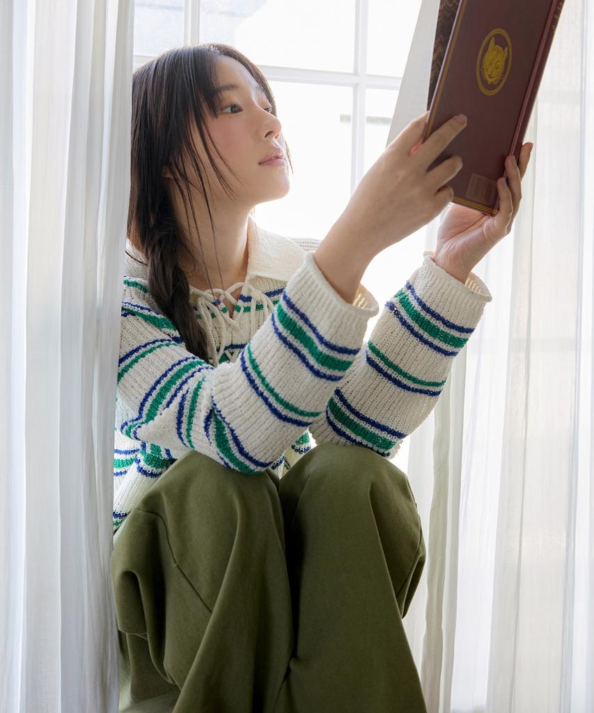 Ollibeudeollibeu Neckstrap Striped Pullover Ok6Mp3190