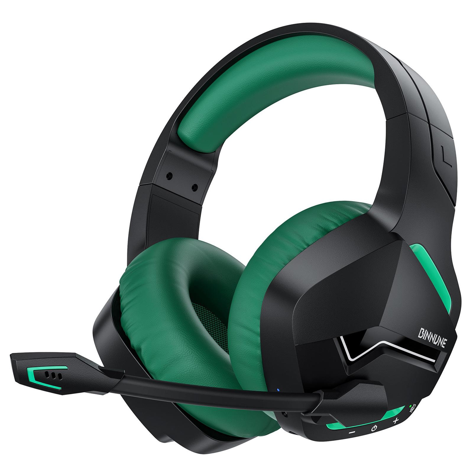 

BINNUNE BW01 2.4G/Bluetooth-compatible/Wired Stereo Headphone Over-Ear Gaming Music Headset Dark Green
