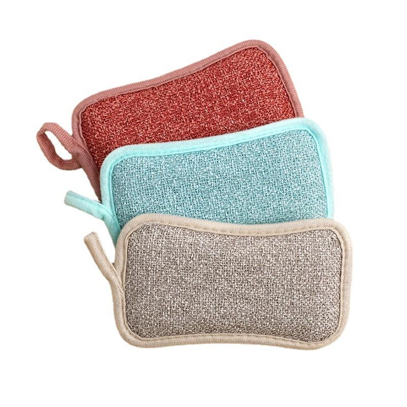  Bamboo Fiber Sponge for Kitchen, Non oil sticking Dishwashing Magic Sponge