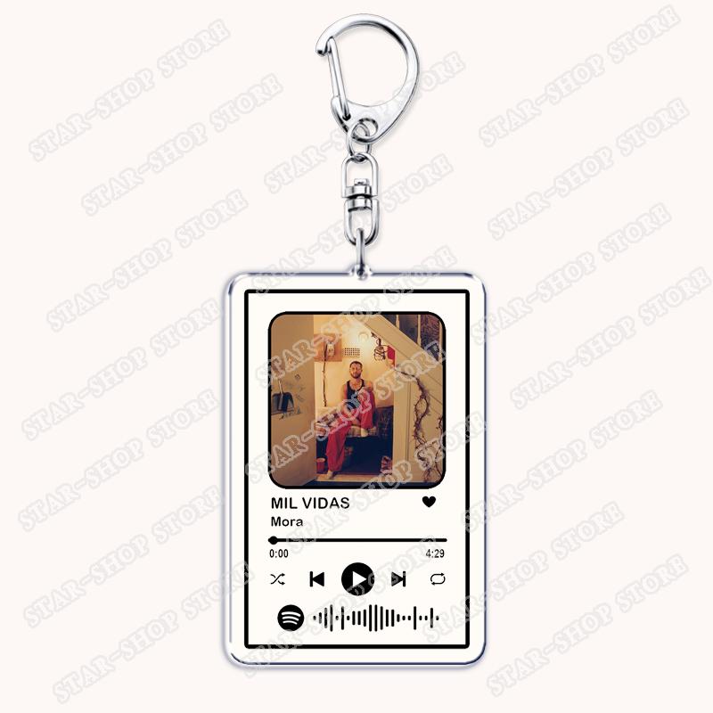 

Hot Singer Mora Keychains for Women Accessories Bag LO MISMO DE SIEMPRE LA INOCENTE Music Code Keying Jewelry Fans Friends Gifts