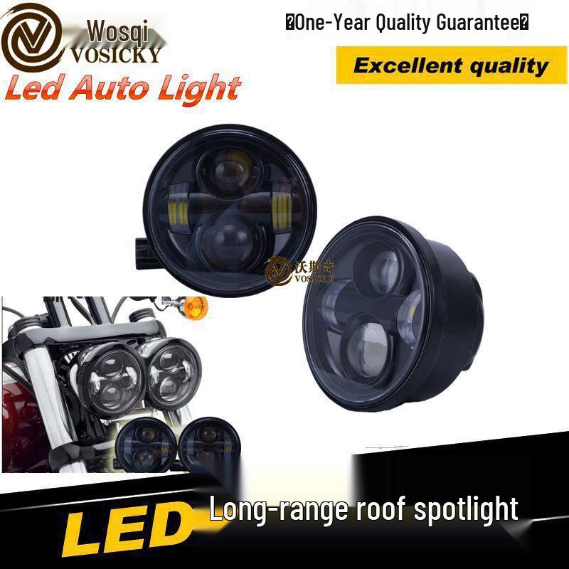 

5-дюймовая фара с двойным светом для Harley Fat Bob Glide – Интегрированный ближний/дальний свет. Harley Davidson Fat Bob чёрный